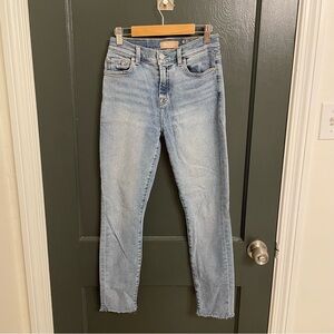 7 for all mankind | luxe vintage high waist ankle skinny raw hem